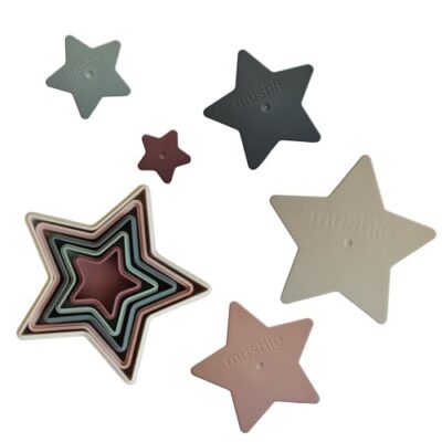 Tour d’étoiles à empiler mushie Nesting Stars, 5 tailles, sans BPA