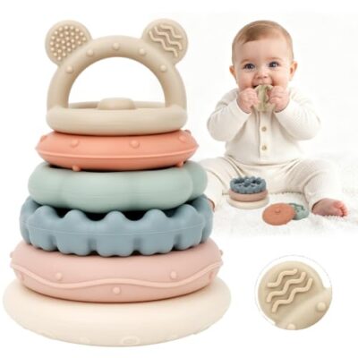 Tour empilable à anneaux Tospino pour bébé dès 6 mois, 13 cm