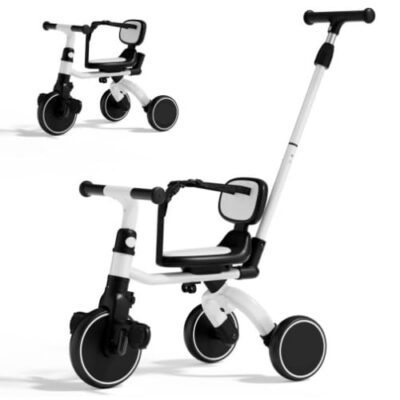Tricycle évolutif 5 en 1 Bonnlo avec barre de poussée, noir