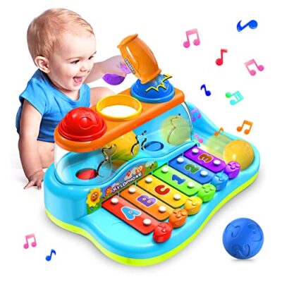 Xylophone clavier lumineux Yerloa pour bébé, volume réglable