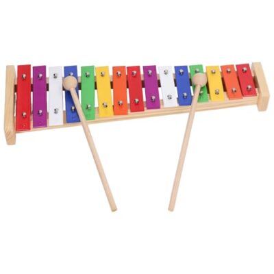 Xylophone coloré VGEBY 15 notes avec 2 maillets, bois de pin et aluminium